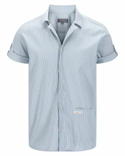 Amundsen Sports Shirts & Tees^Beach Shirt 556 Pinstripe Blue