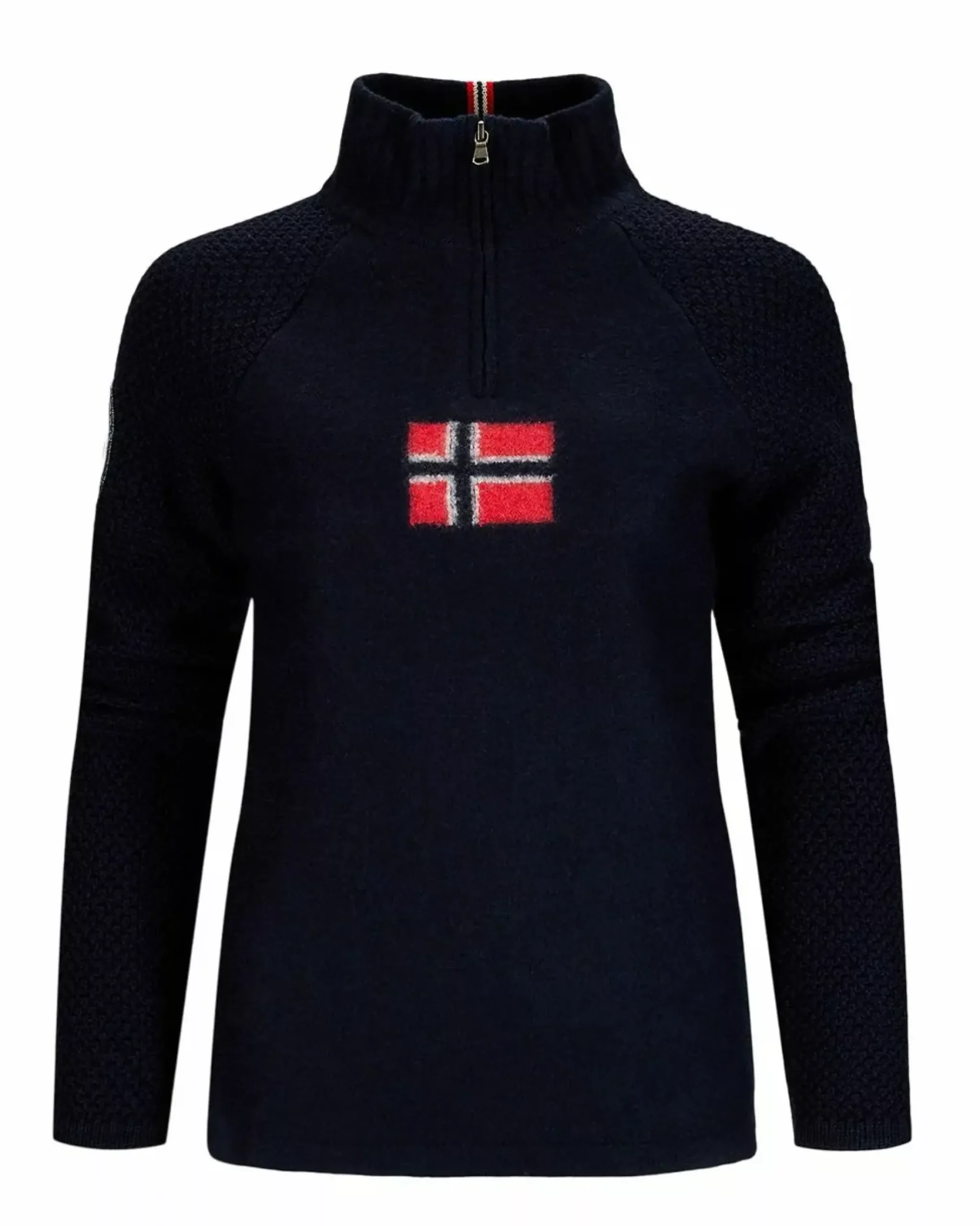 Amundsen Sports Sweaters^Boiled Ski Sweater W/ Flag 590 Faded Navy/Norge