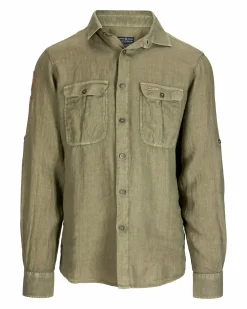 Amundsen Sports Shirts & Tees^Safari G. Dyed Linen Shirt 407 Olive Ash