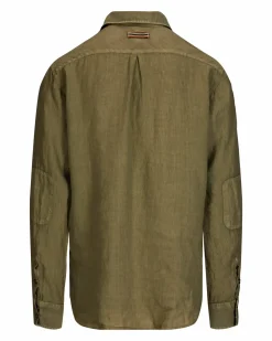 Amundsen Sports Shirts & Tees^Safari G. Dyed Linen Shirt 407 Olive Ash